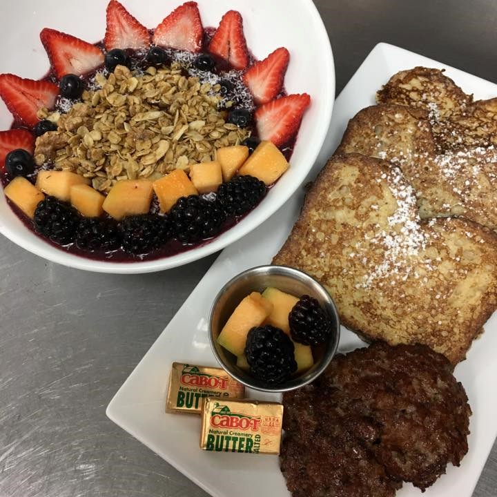 french toast with acai bowl
